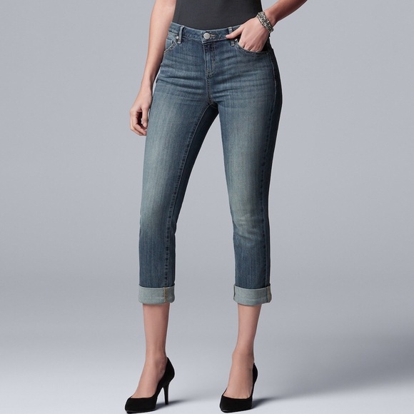 vera wang denim capris